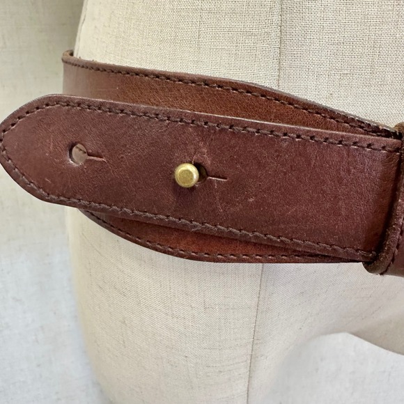 Ralph Lauren Brown Leather O Ring Belt Genuine Leather Size Medium - Picture 8 of 13